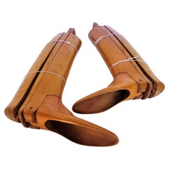 Antique arbres en bois pour bottes d'équitation anglaises en cuir
