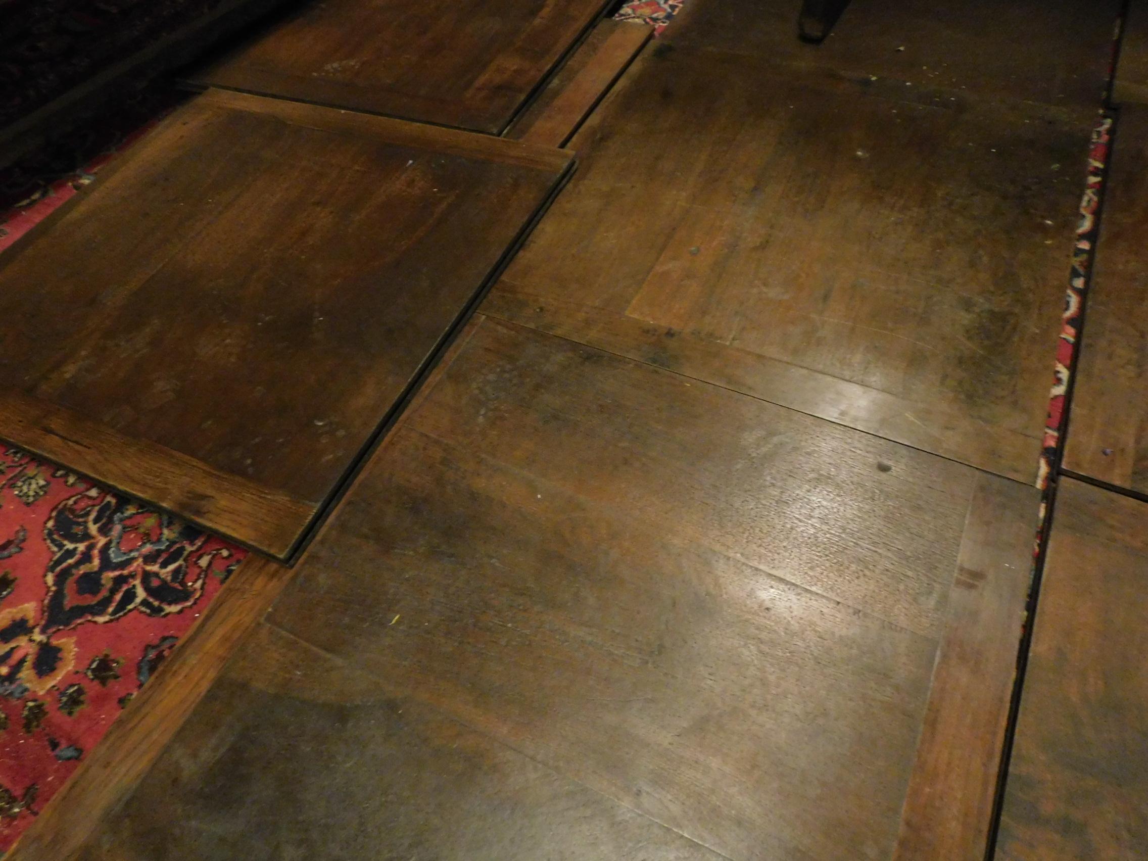 Antique Wood Walnut Floor Dated 1843, Perfect and Original Patina 2
