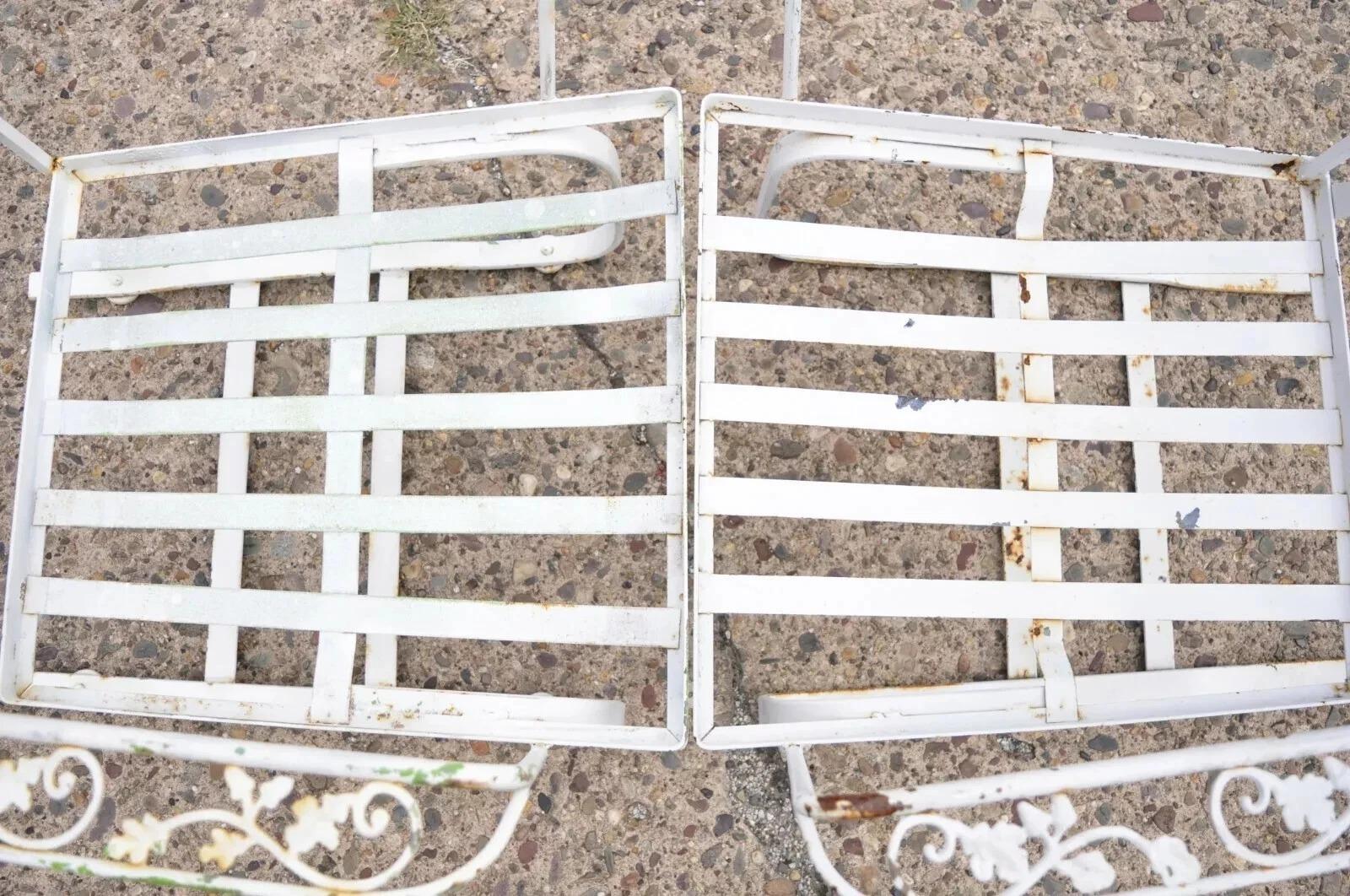Antique Woodard Orleans Pattern Wrought Iron Patio Bouncer Lounge Chair - a Pair 3