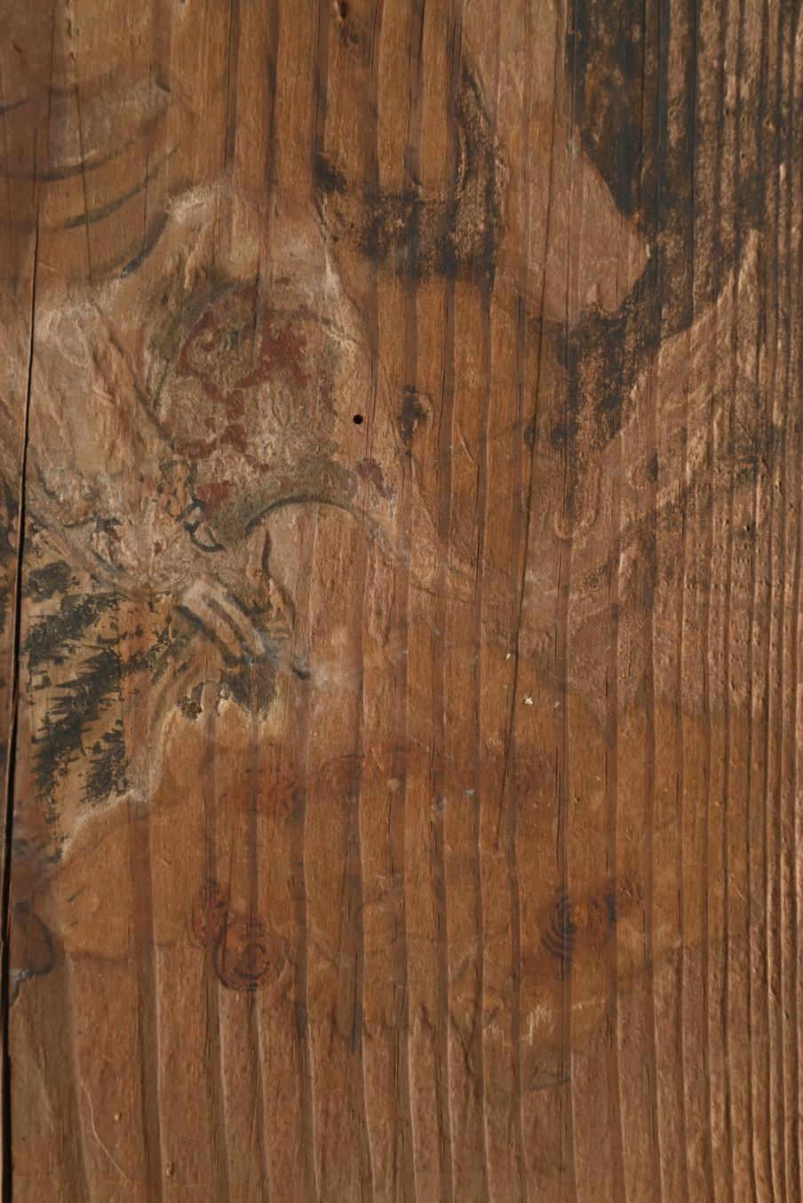 Antico dipinto su blocco di legno raffigurante un re Myo-o/dipinti del periodo Edo/decorazioni murali 4