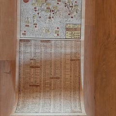 Antique Japanese Woodblock Print Map, Paper, Circa 1860, Large Size