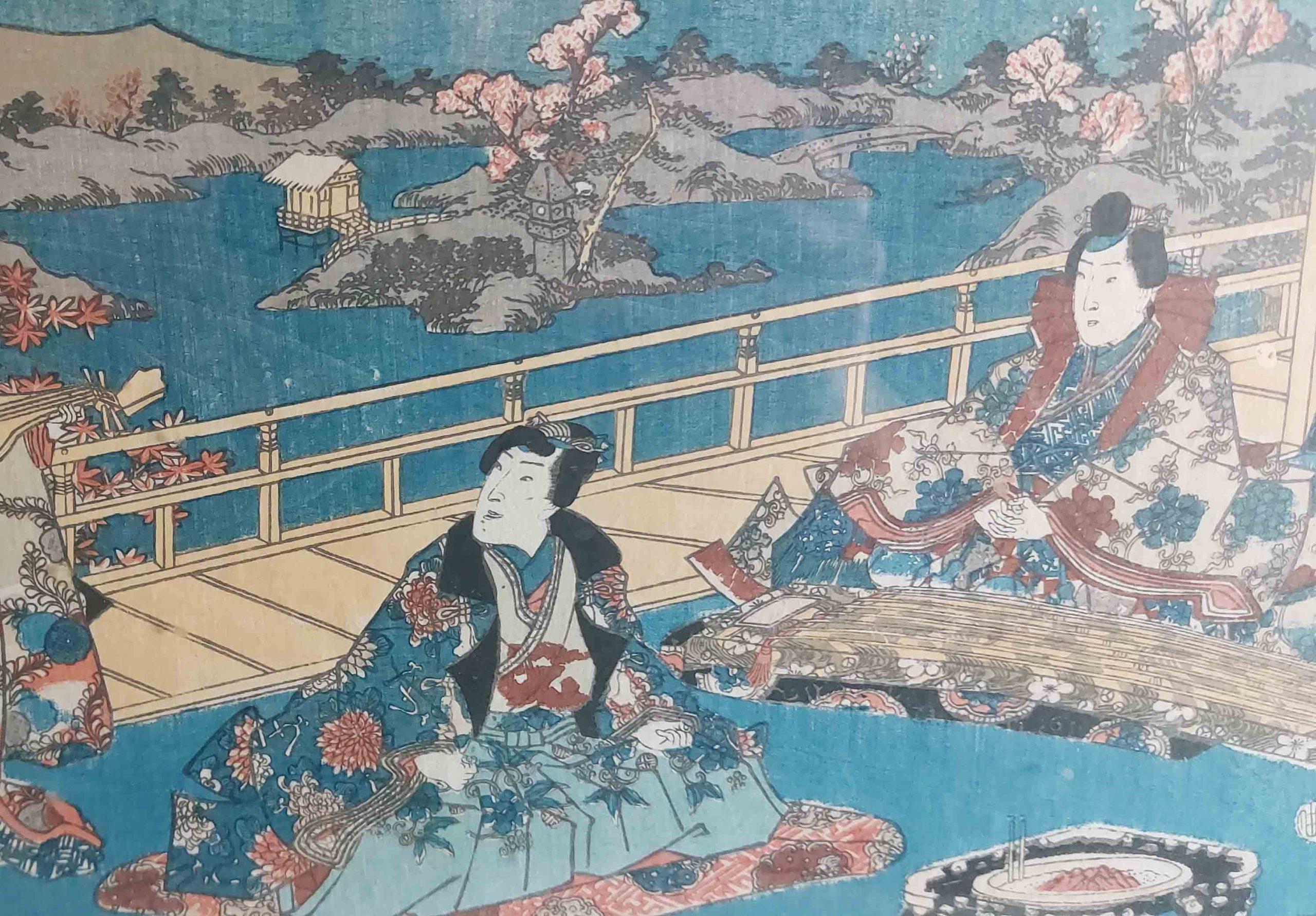 Stampa antica su legno Ukiyo-e Kunisada UTAGAWA (1786-1865) - 