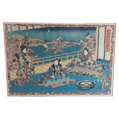 Antique Woodblock Print Ukiyo-e Kunisada UTAGAWA (1786-1865) - "The Tale of G