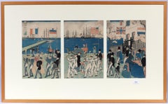 Antique Woodblock Print Utagawa Sadahide (Japanese, 1807 – ca. 1873). Procession