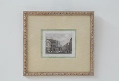 Antiker Holzschnitt (Xylographie) mit der Darstellung des Teatro della Scala in Mailand