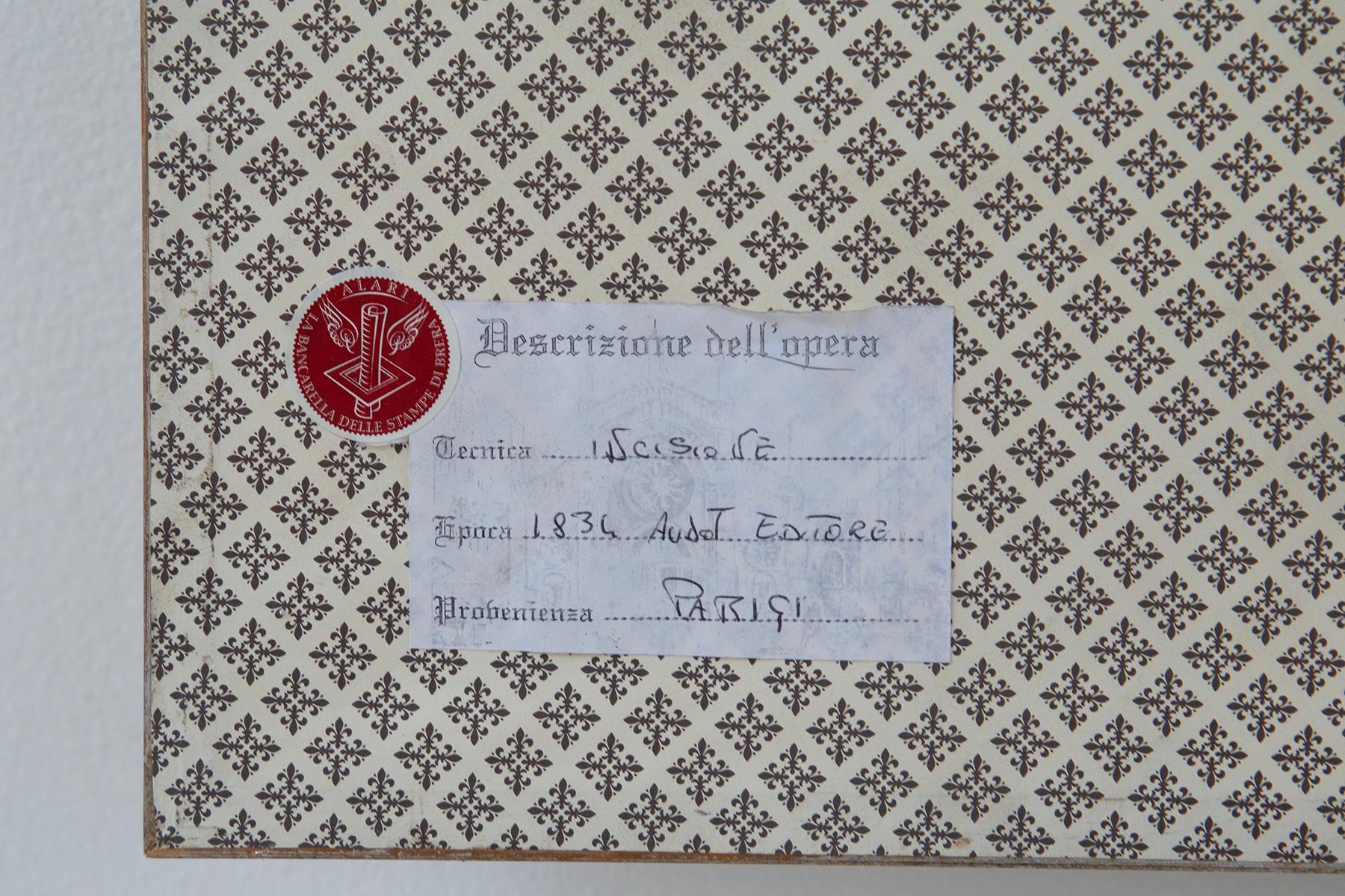 Gravure sur bois ancienne (xylographie) représentant le Teatro della Scala à Milan en vente 2