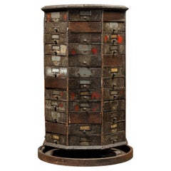 Antique Wooden American Bolt and Screw Cabinet