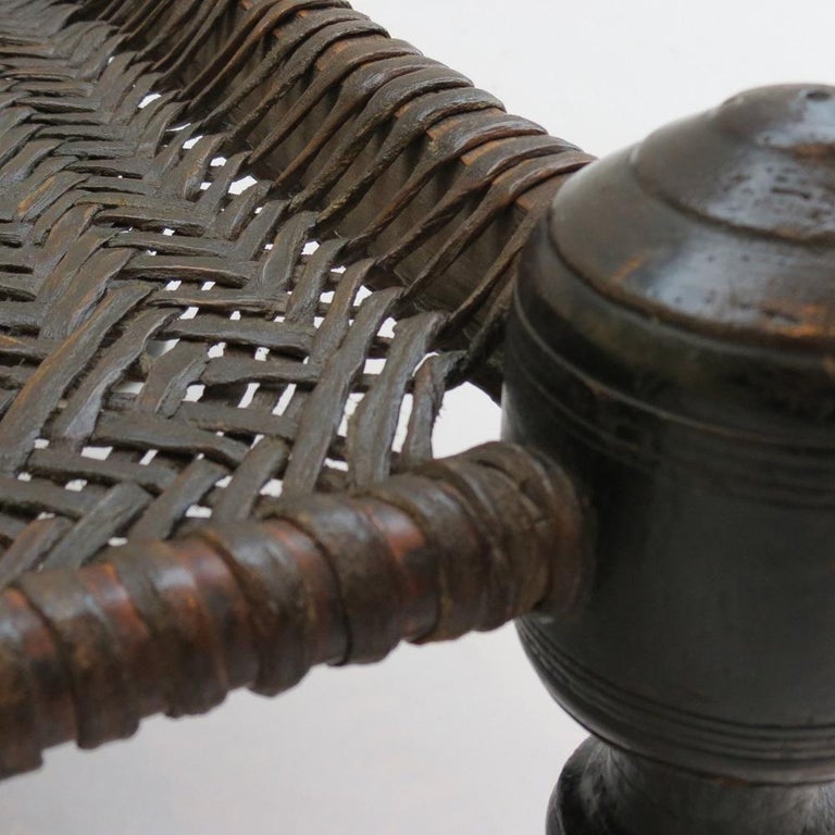 Antique Wooden and Leather Swat Stool, Pakistan at 1stDibs | wooden ...