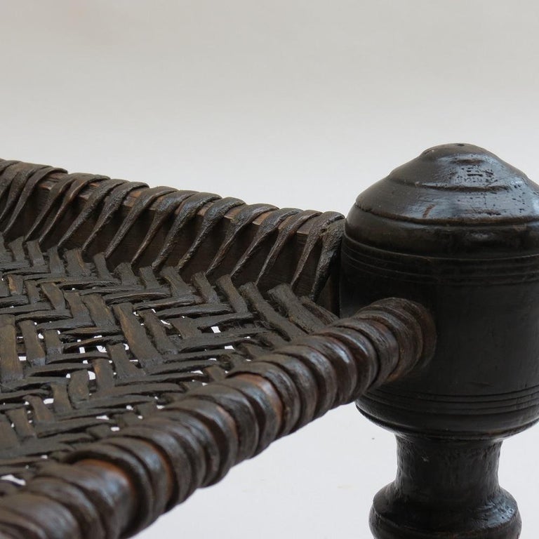 Antique Wooden and Leather Swat Stool, Pakistan at 1stDibs wooden