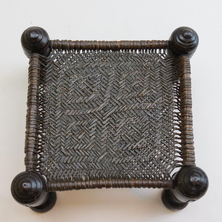 Antique Wooden and Leather Swat Stool, Pakistan at 1stDibs wooden stool pakistan, pakistan