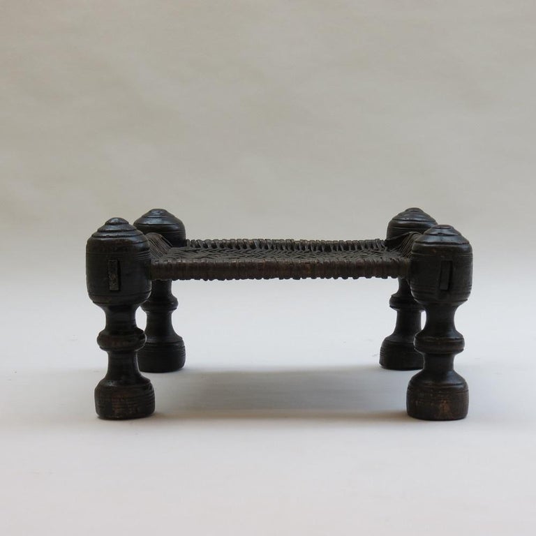 Antique Wooden and Leather Swat Stool, Pakistan at 1stDibs | wooden ...