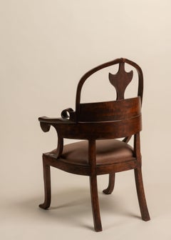 Sillón antiguo de madera con asiento tapizado. Francia. Finales del siglo XIX