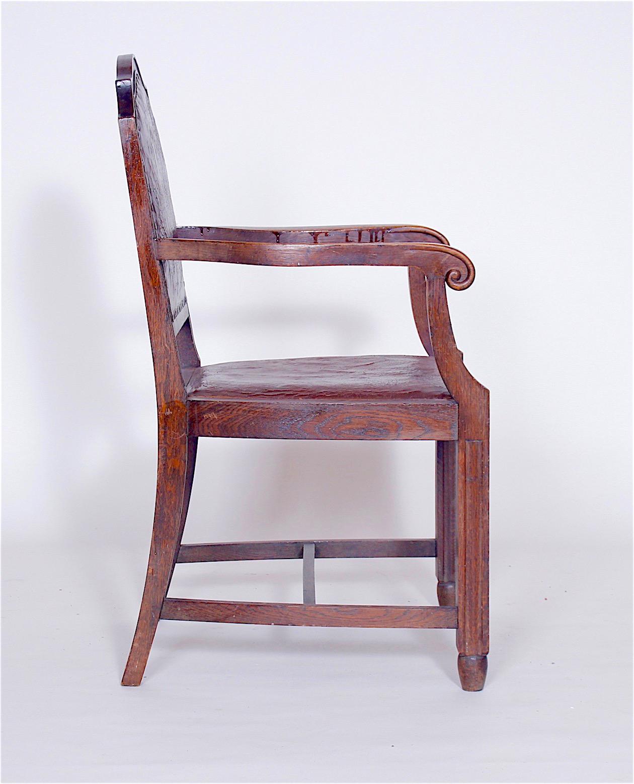 Mid-Century Modern Antique Wooden Armchair, 1920s