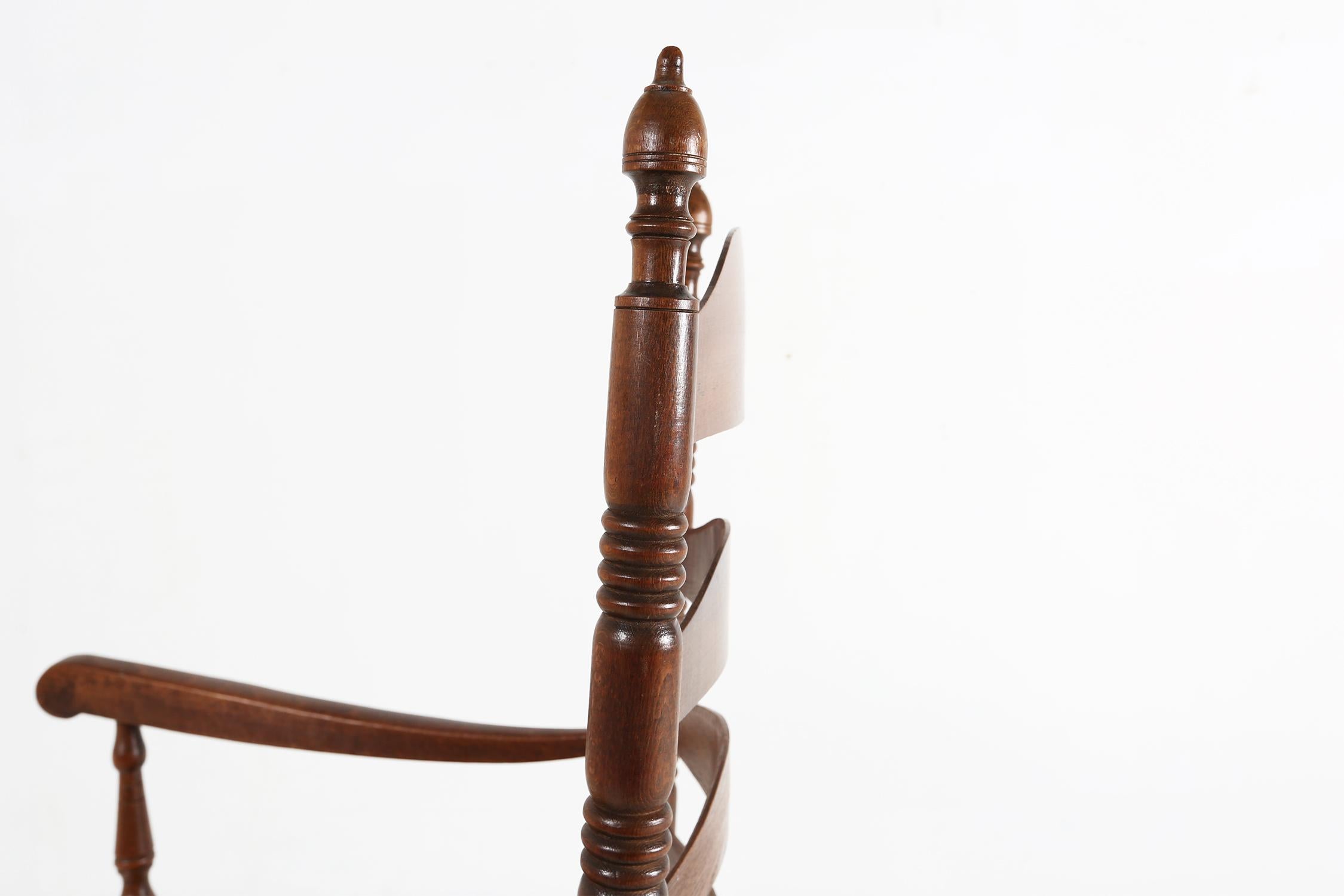 Antique wooden armchair with cane seat, France ca. 1900 For Sale 4