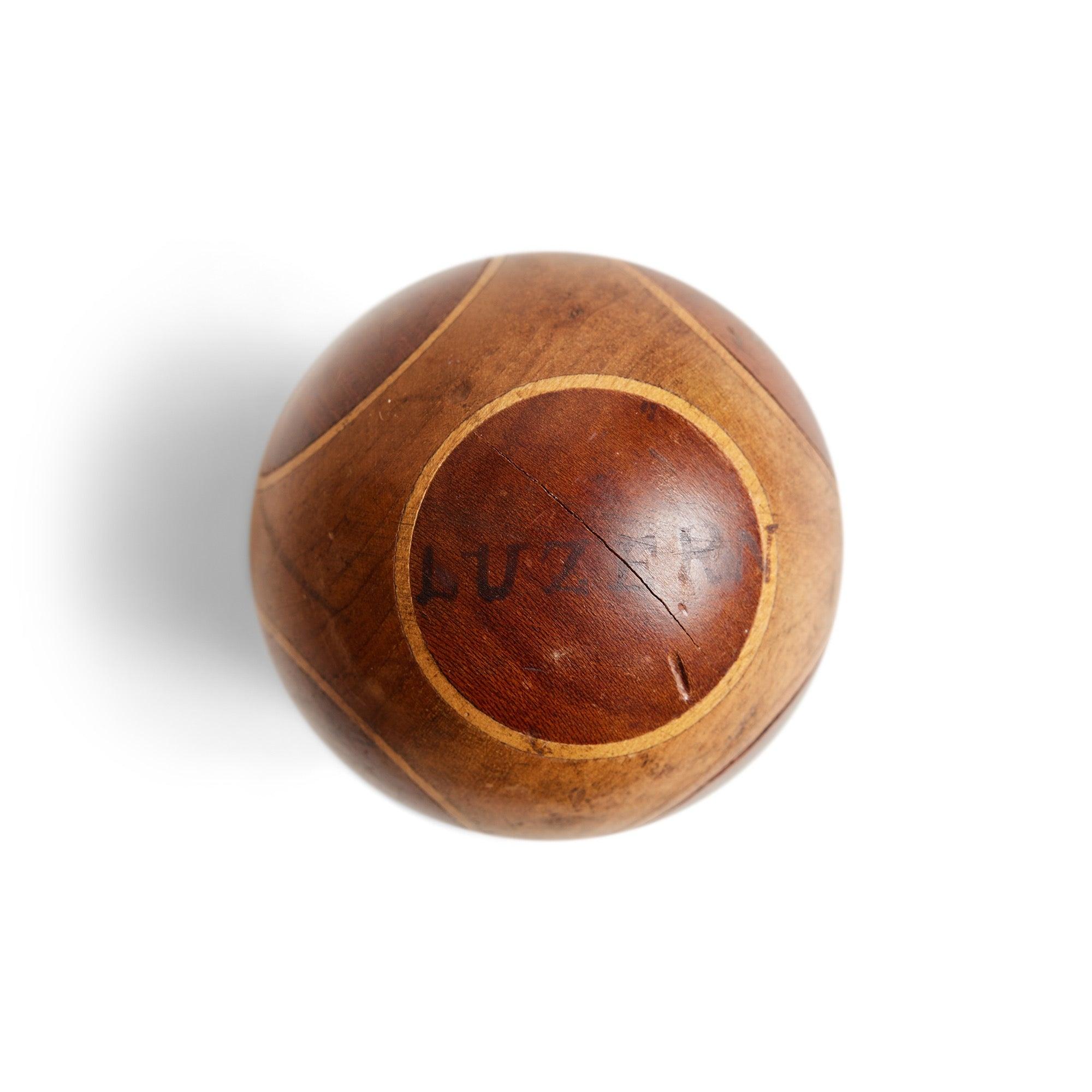 Antique Wooden Ball from Switzerland In Excellent Condition For Sale In Sagaponack, NY