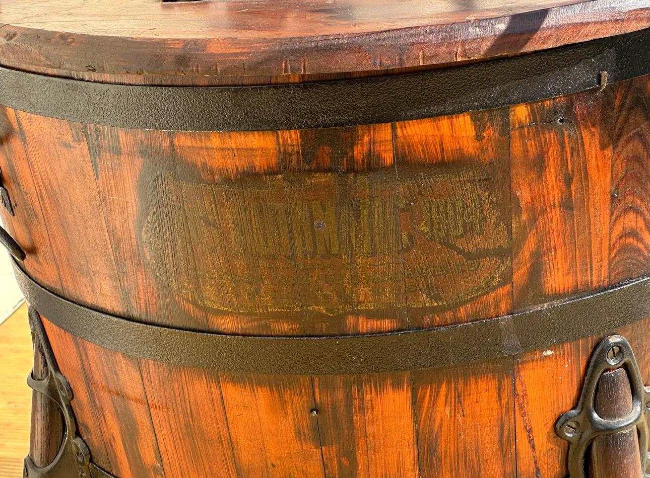 Lavadora antigua de barril de madera con escurridor en venta 2
