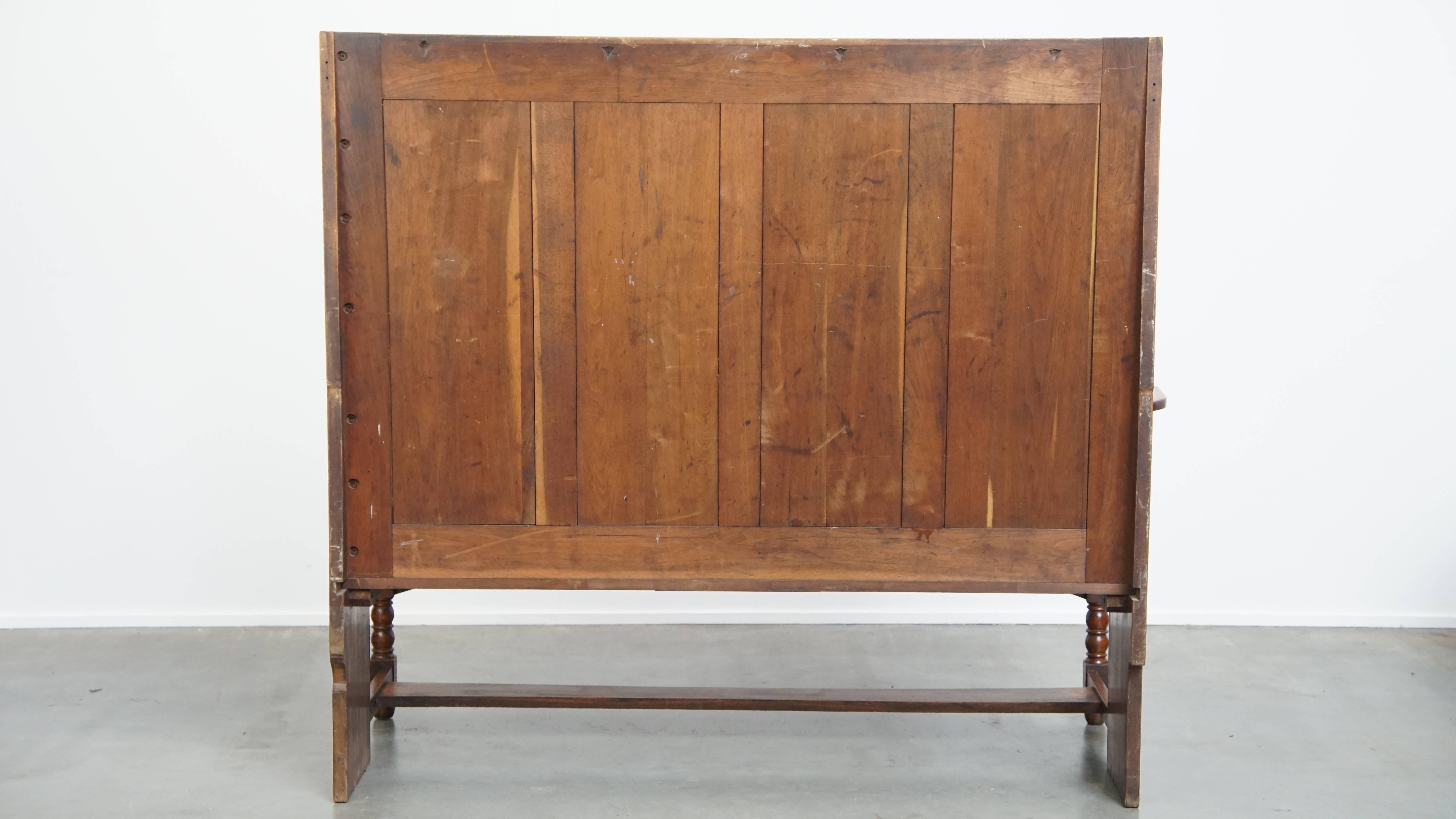 Romain classique Banc ancien en bois à haut dossier - Fin 19e / début 20e siècle en vente
