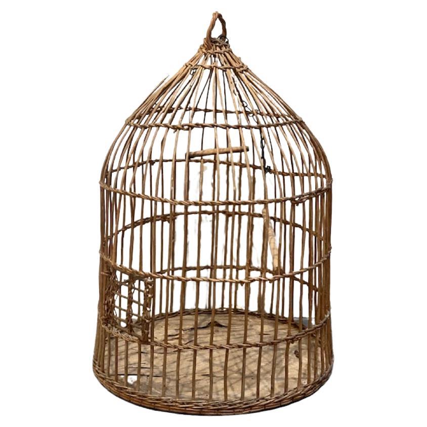 Ancienne cage à oiseaux en bois, AC-0609