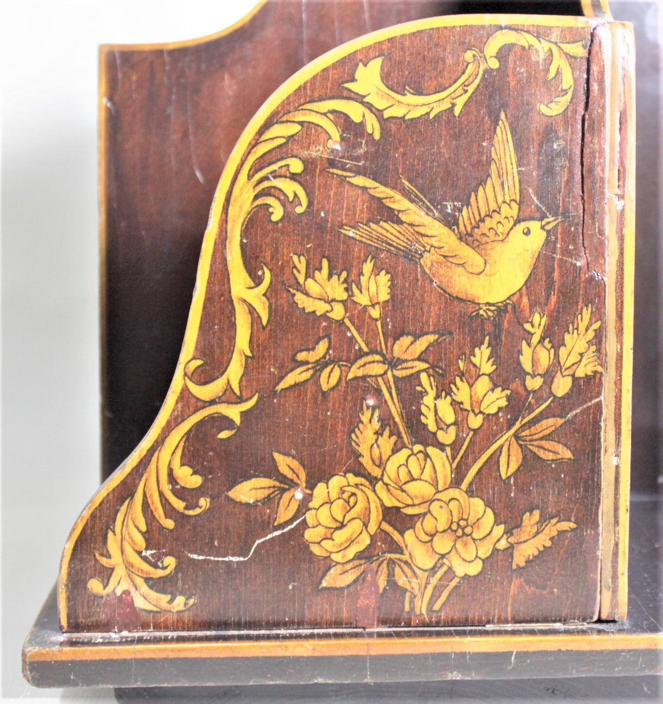 Antique Wooden Book Mill or Rotating Desk Bookcase with Flower & Bird Decoration 3