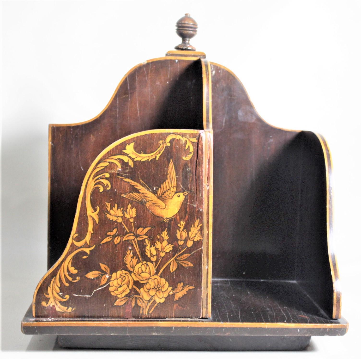 Cold-Painted Antique Wooden Book Mill or Rotating Desk Bookcase with Flower & Bird Decoration