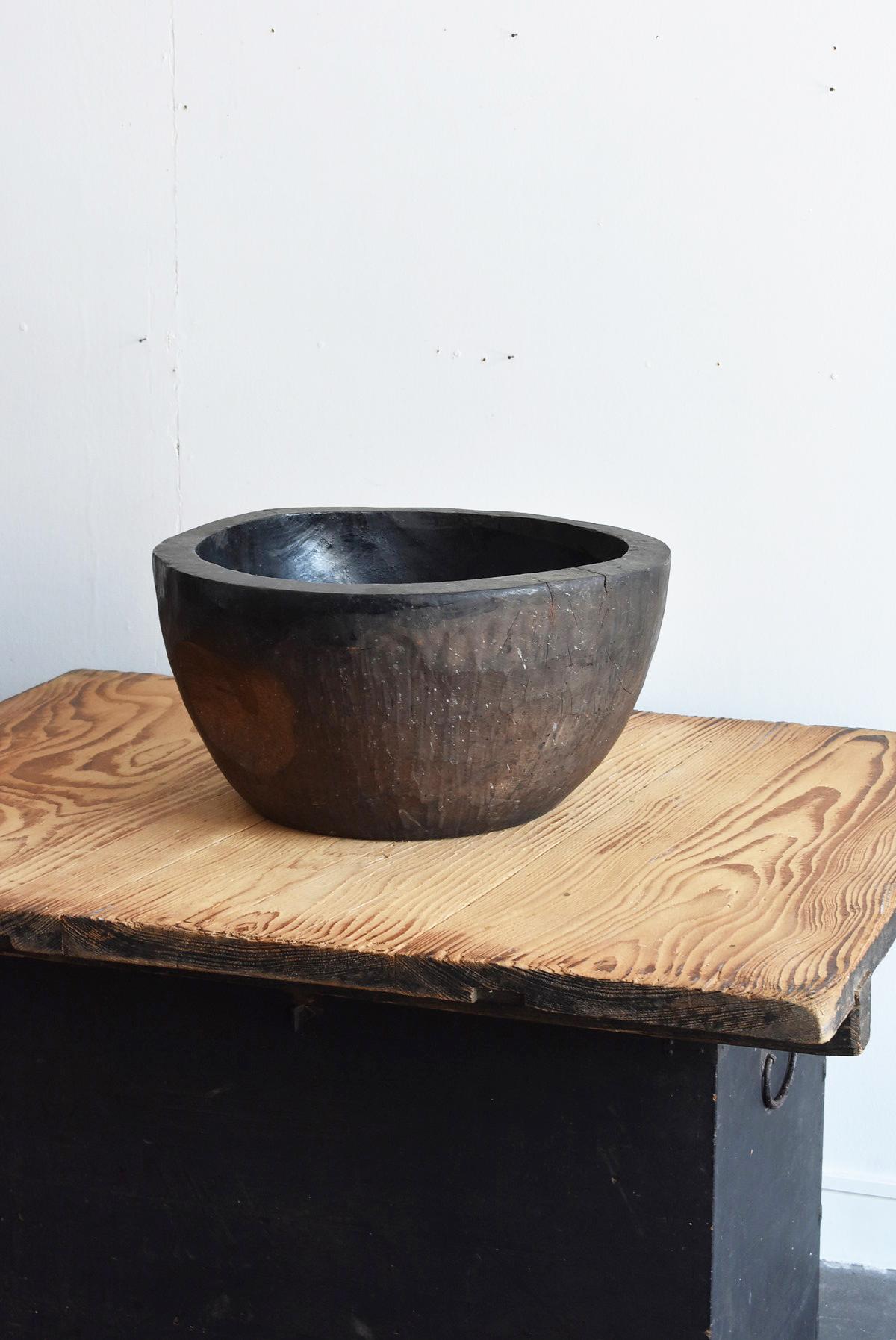 Antique wooden bowl used by Japanese lacquer craftsmen / Laquer ware tools 8
