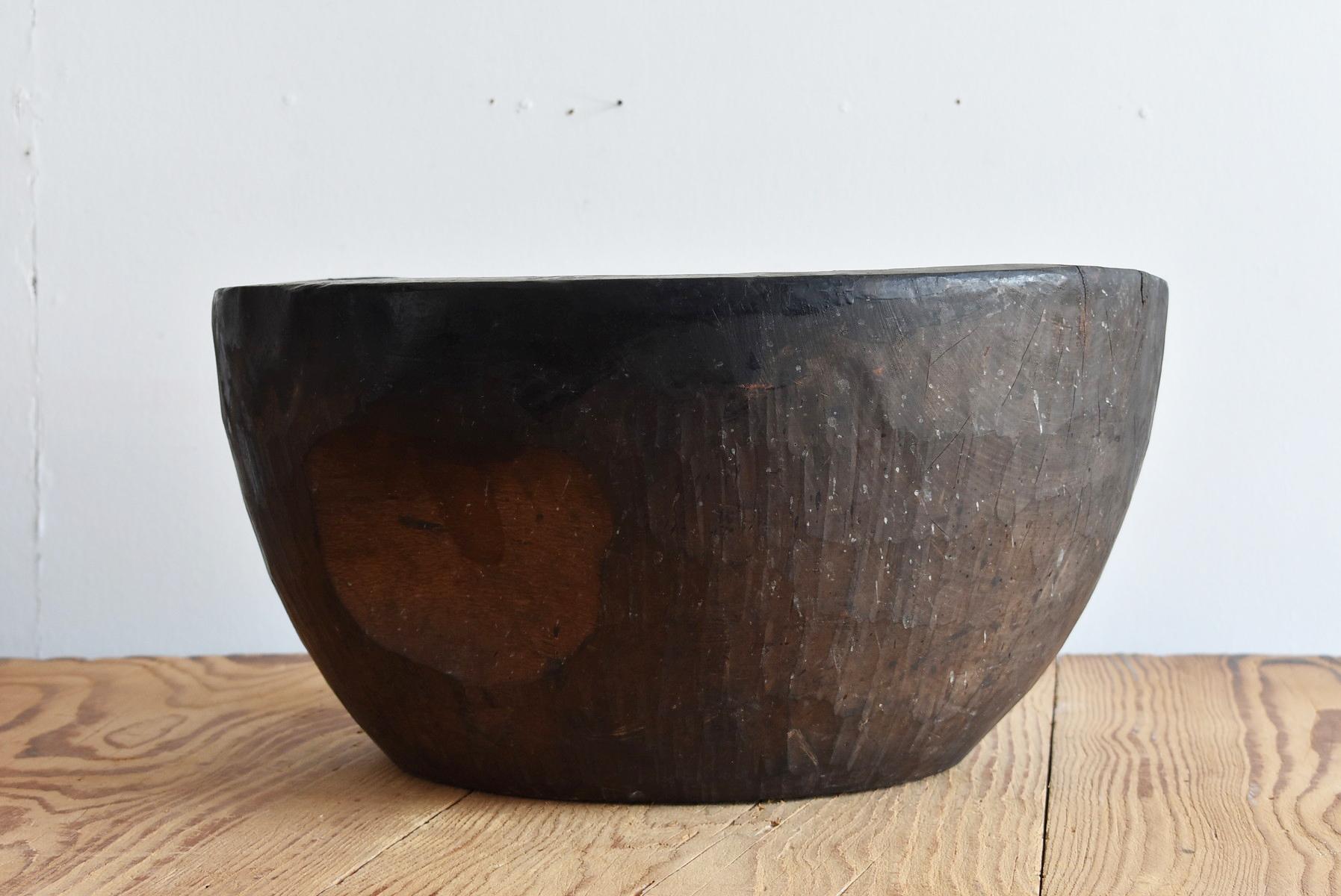 19th Century Antique wooden bowl used by Japanese lacquer craftsmen / Laquer ware tools