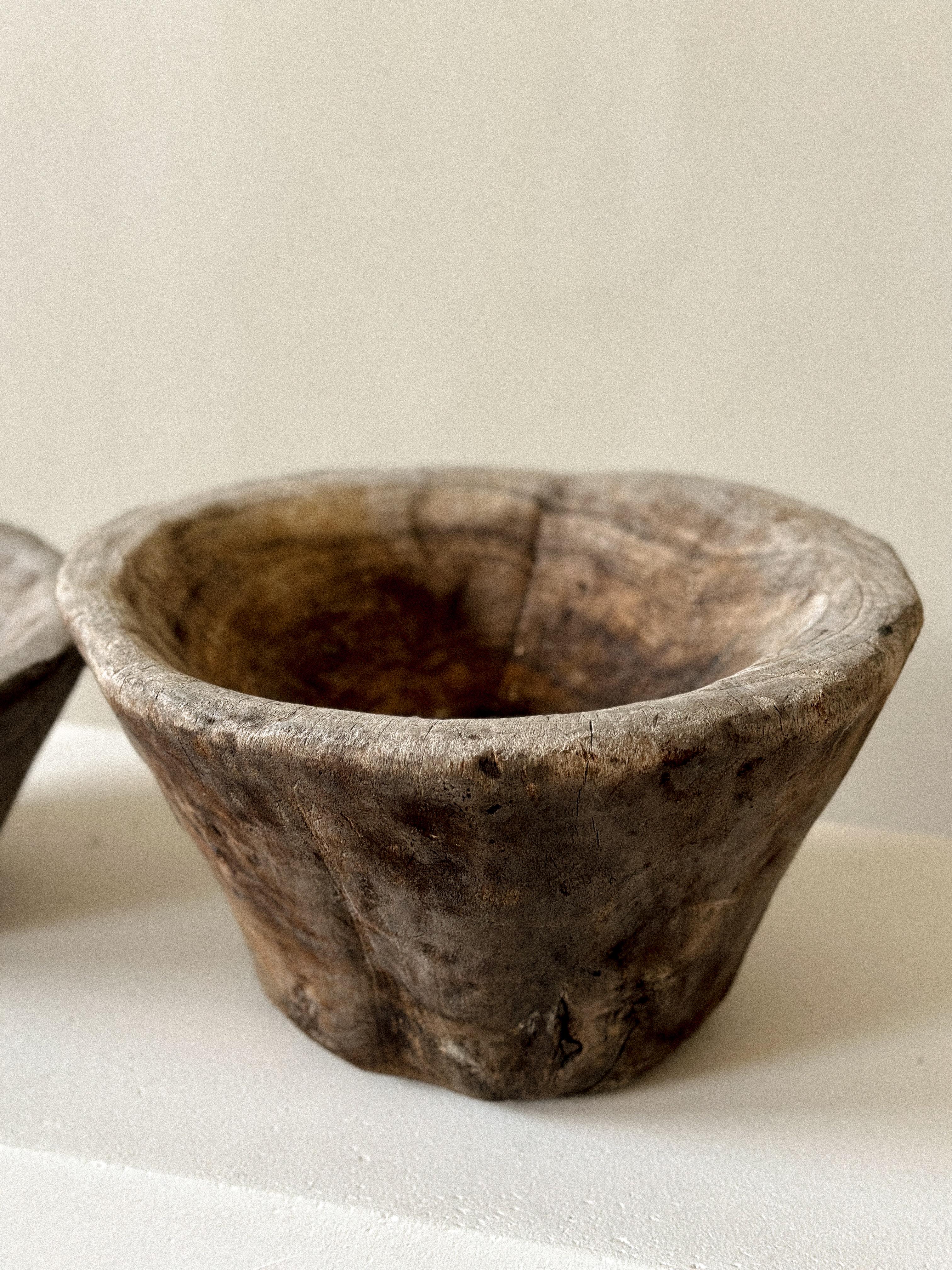 Antique Wooden Bowl, Wabi Sabi Style, Scandinavia 1800s For Sale 4