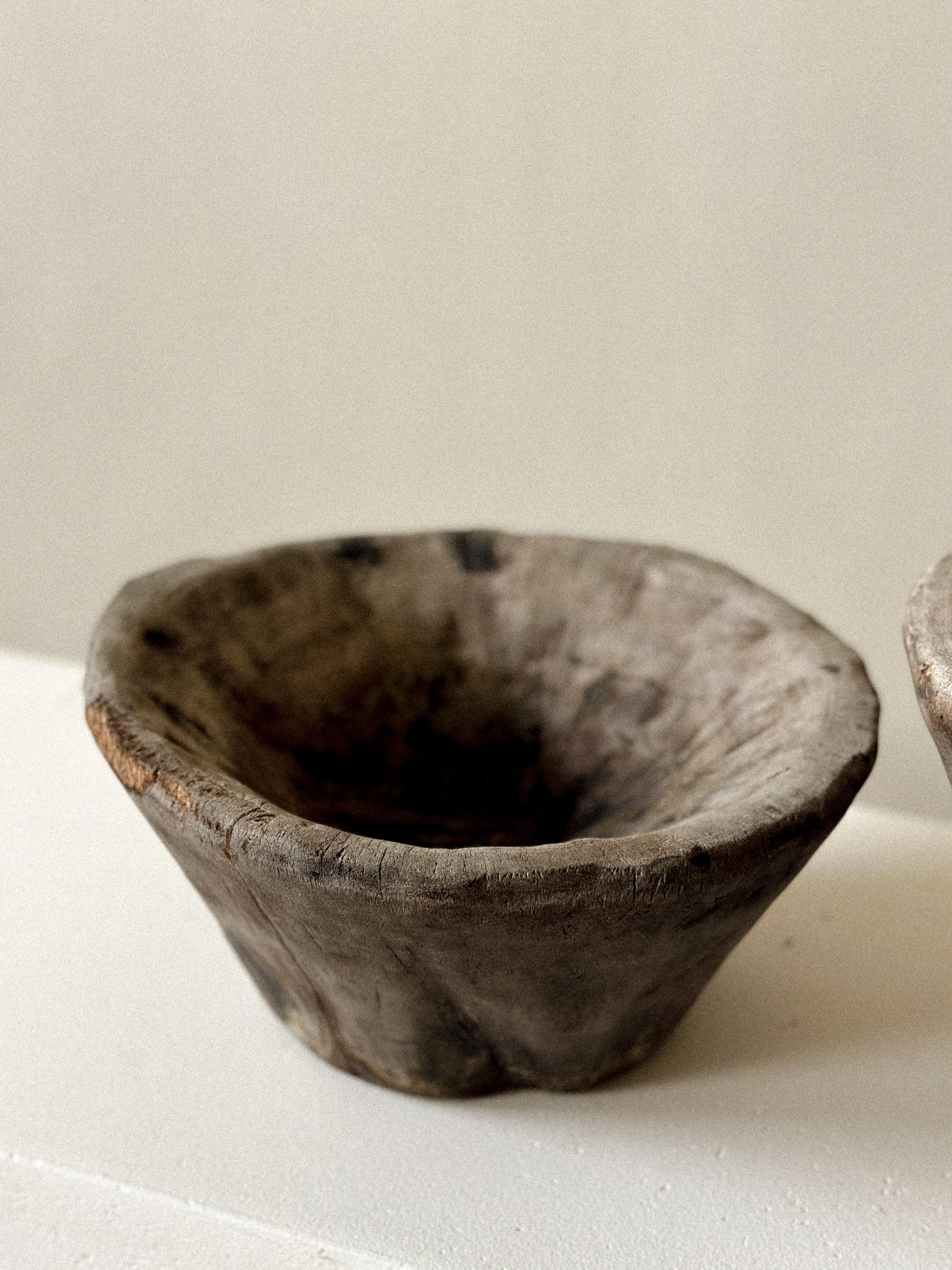 Antique Wooden Bowl, Wabi Sabi Style, Scandinavia 1800s For Sale 5