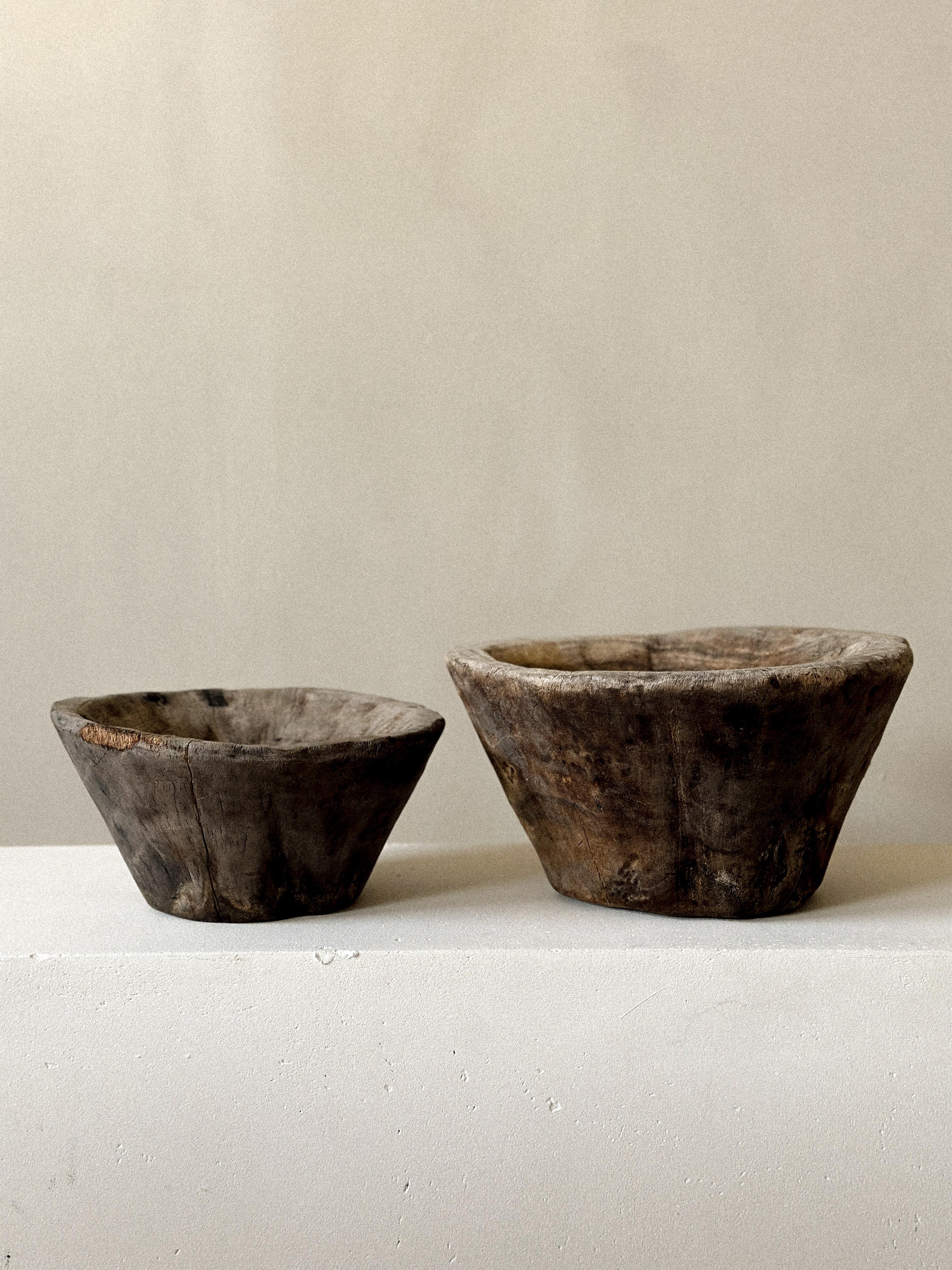 Romantic Antique Wooden Bowl, Wabi Sabi Style, Scandinavia 1800s For Sale
