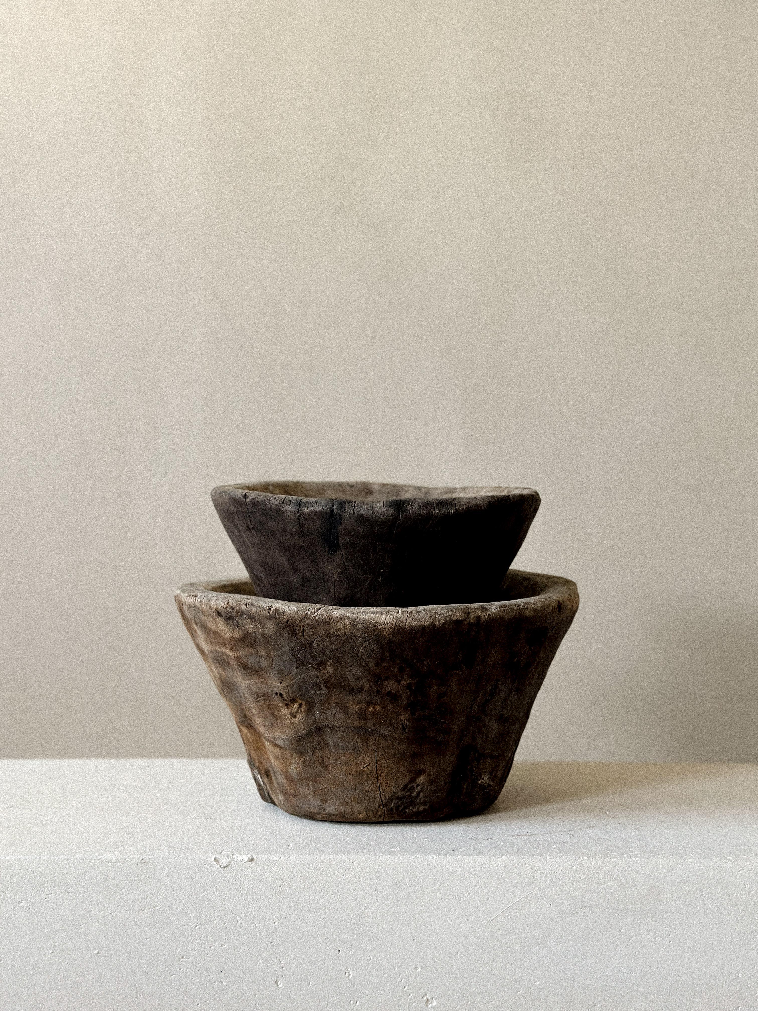 Norwegian Antique Wooden Bowl, Wabi Sabi Style, Scandinavia 1800s For Sale