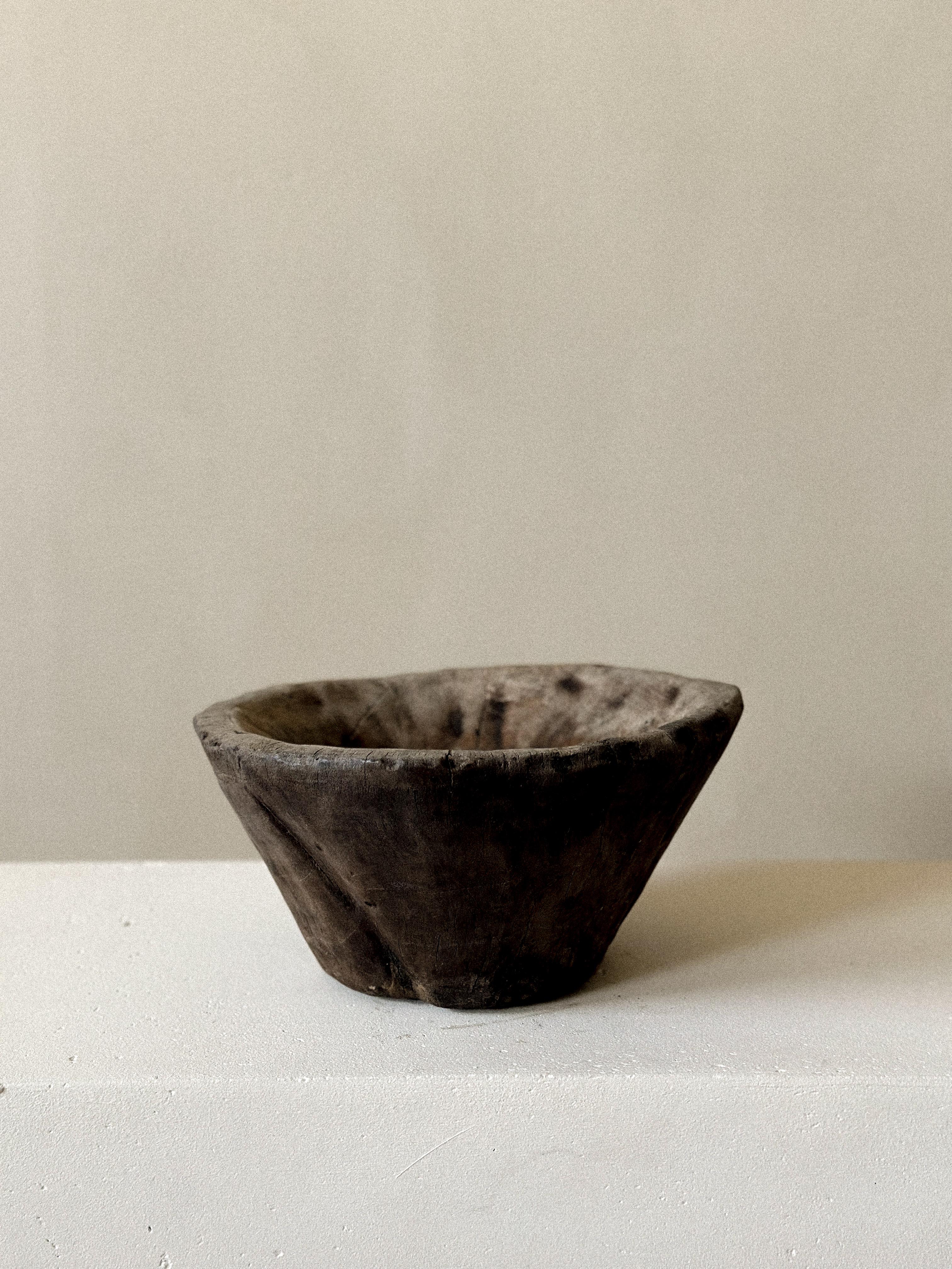 19th Century Antique Wooden Bowl, Wabi Sabi Style, Scandinavia 1800s For Sale