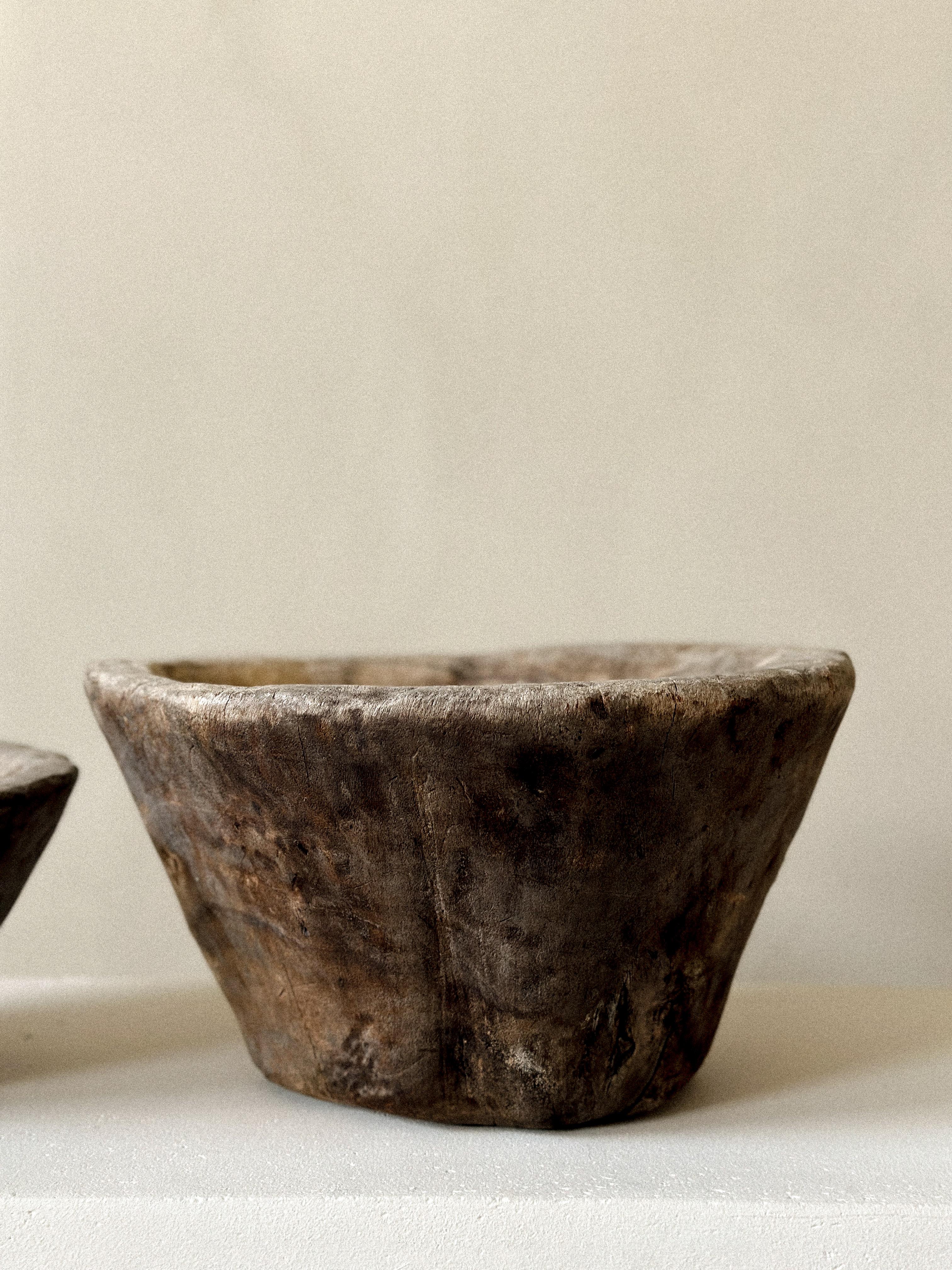 Antique Wooden Bowl, Wabi Sabi Style, Scandinavia 1800s For Sale 3