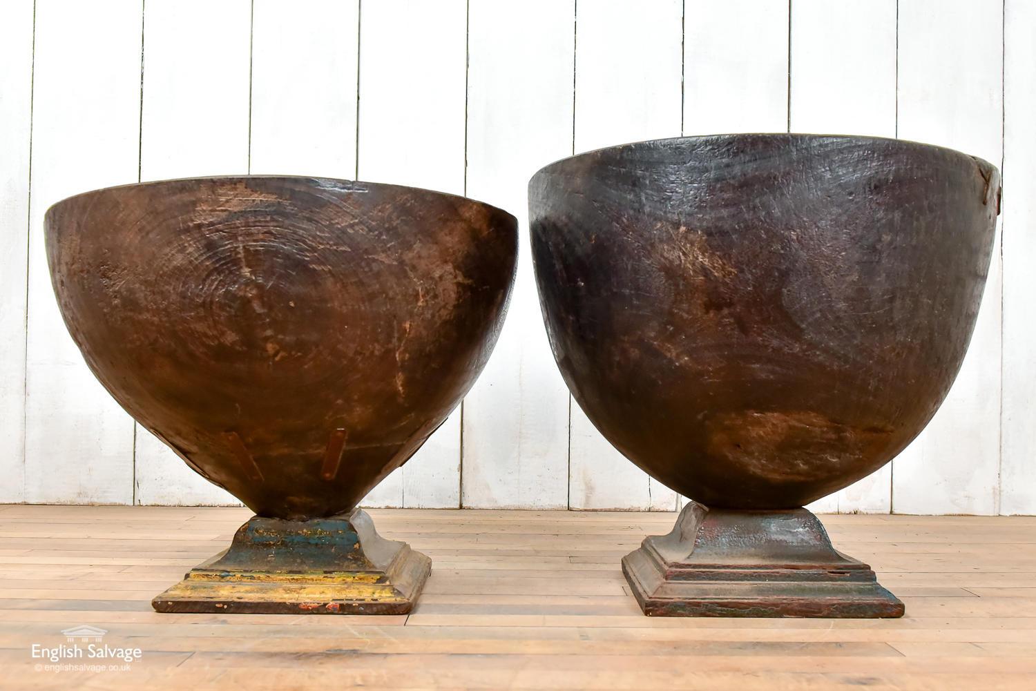 Teak Antique Wooden Bowls, 20th Century For Sale