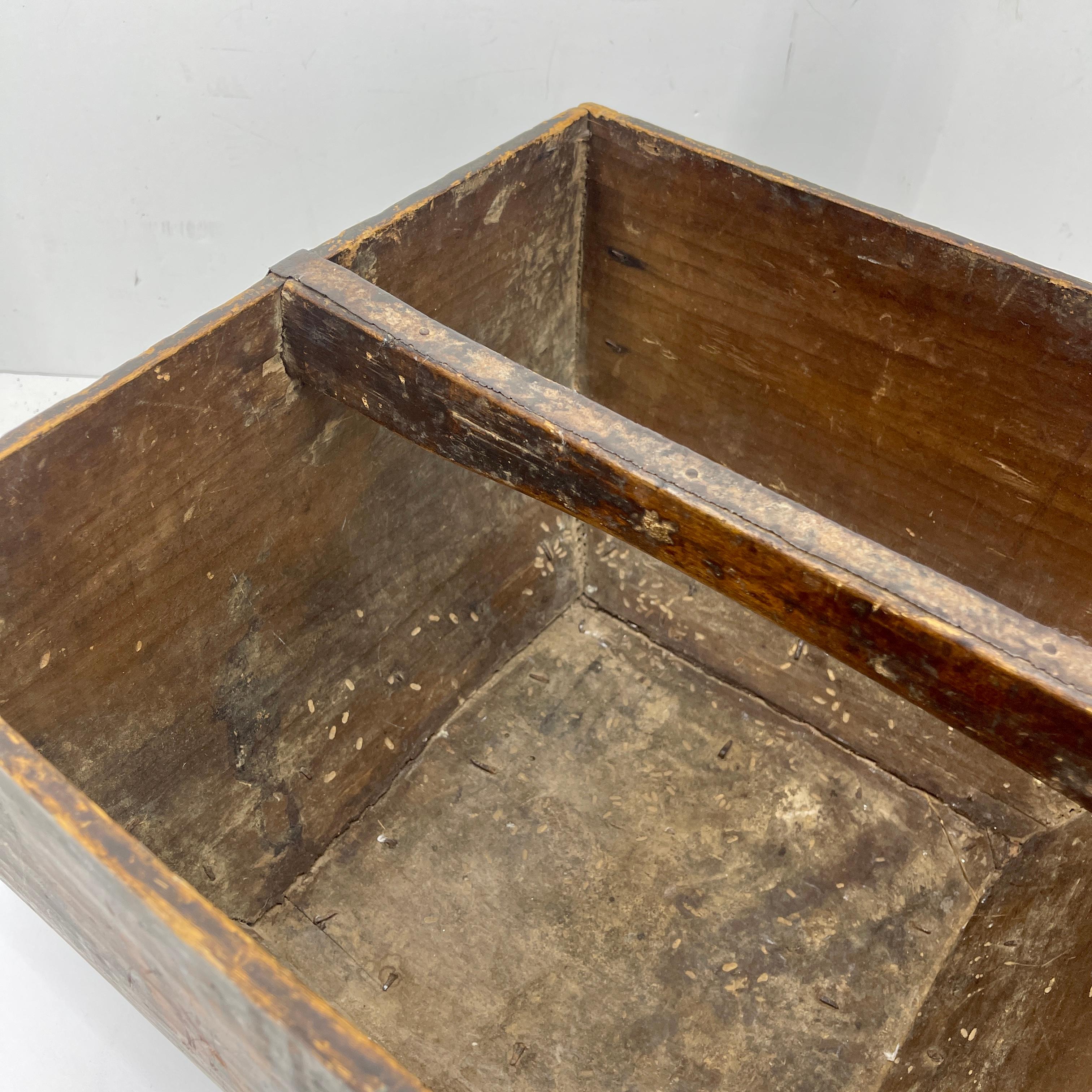 20th Century Antique Wooden Box or Crate with Handle