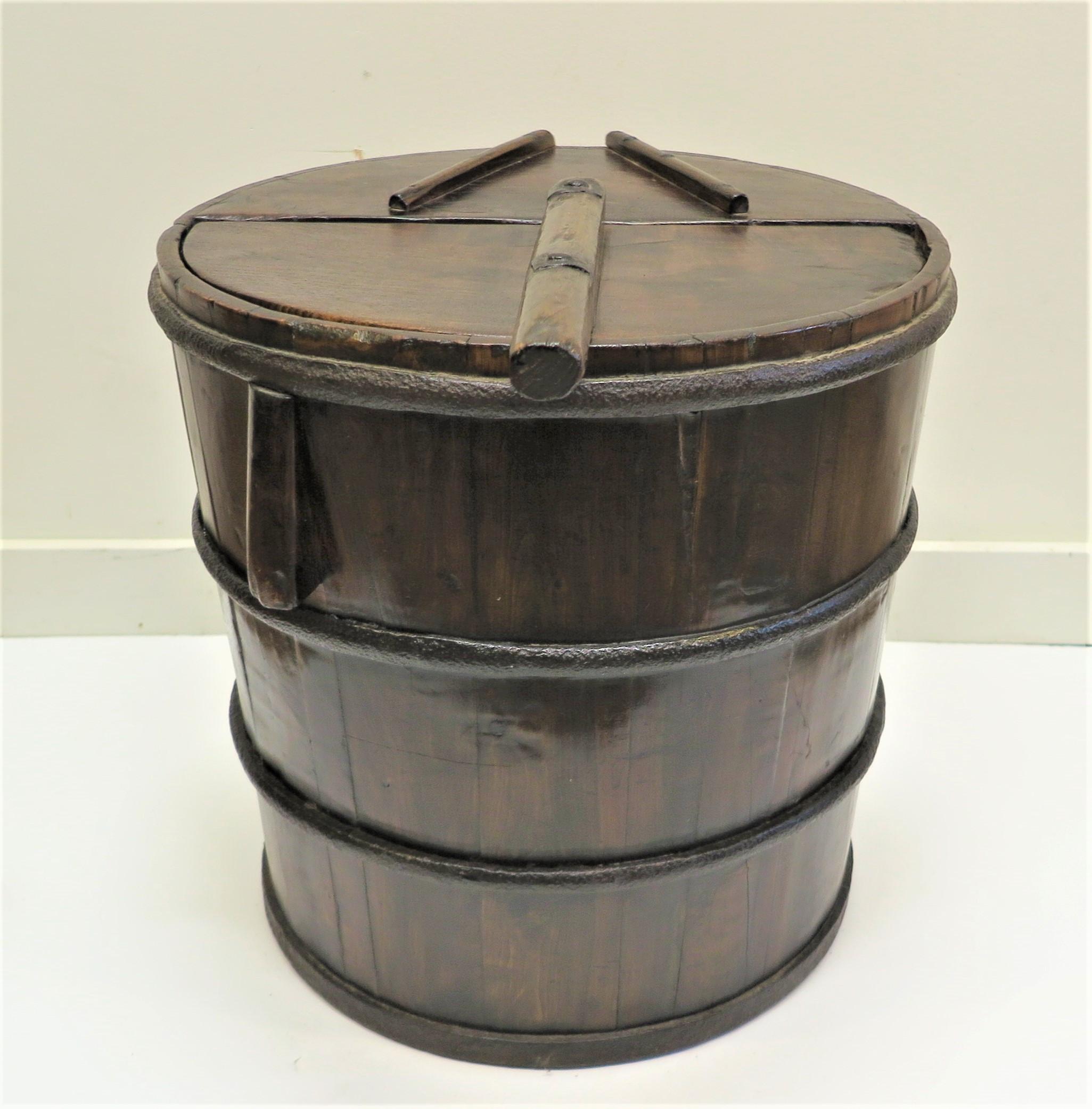 Iron Antique Wooden Bucket For Sale