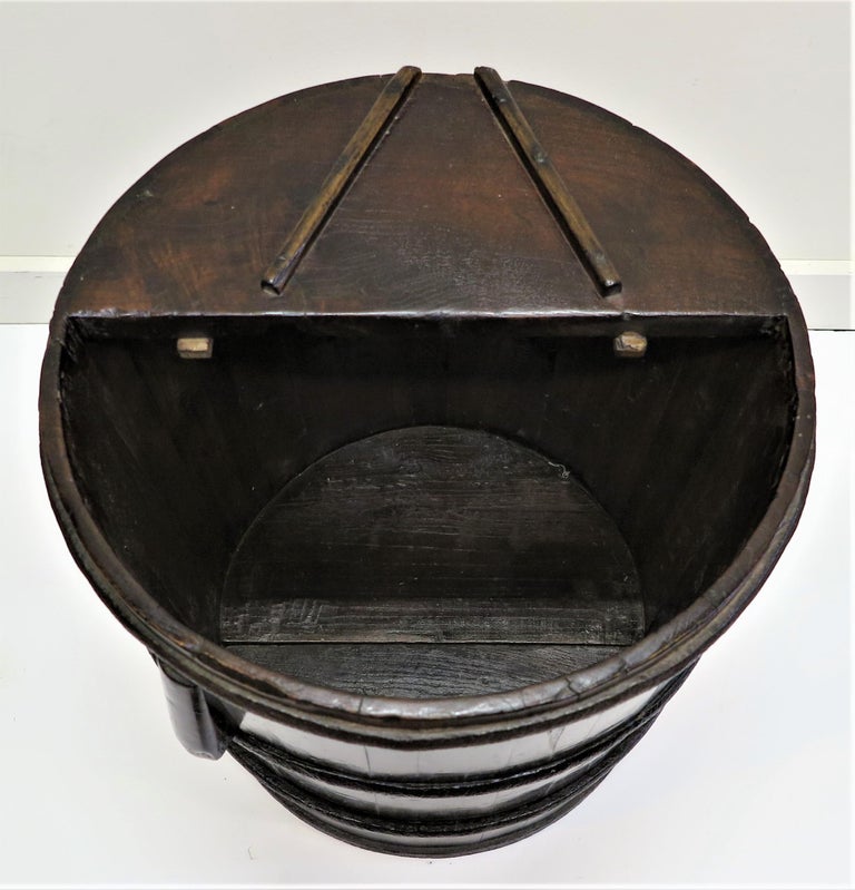 Iron Antique Wooden Bucket For Sale