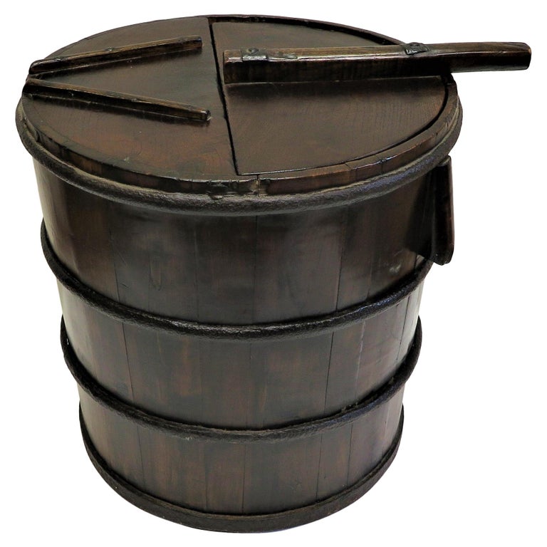 Antique Wooden Bucket For Sale