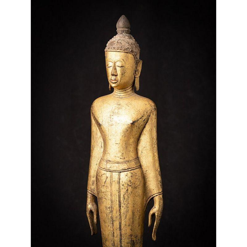 Antique wooden Buddha from Laos from Burma For Sale 5