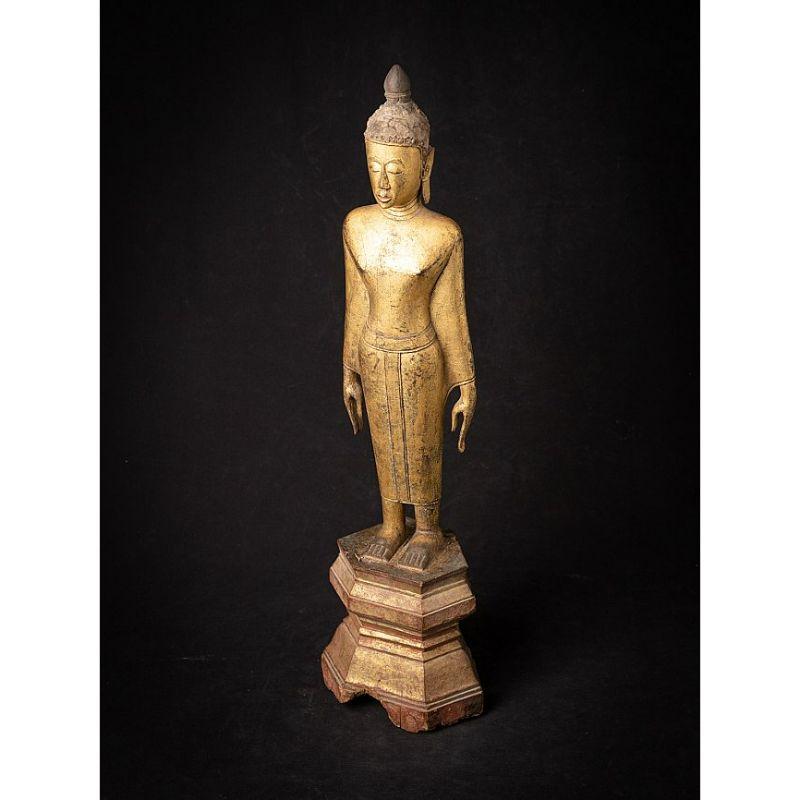 Antique wooden Buddha from Laos from Burma For Sale 7