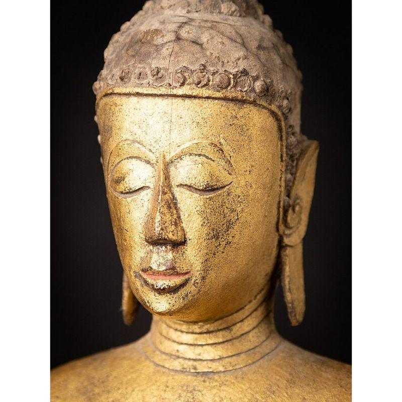 Antique wooden Buddha from Laos from Burma For Sale 9