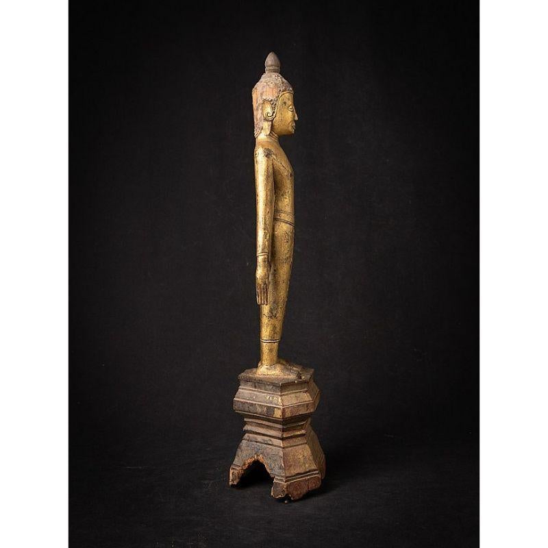 18th Century and Earlier Antique wooden Buddha from Laos from Burma For Sale