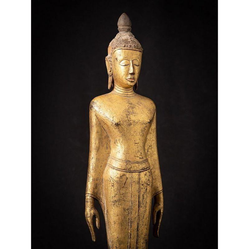 Antique wooden Buddha from Laos from Burma For Sale 1
