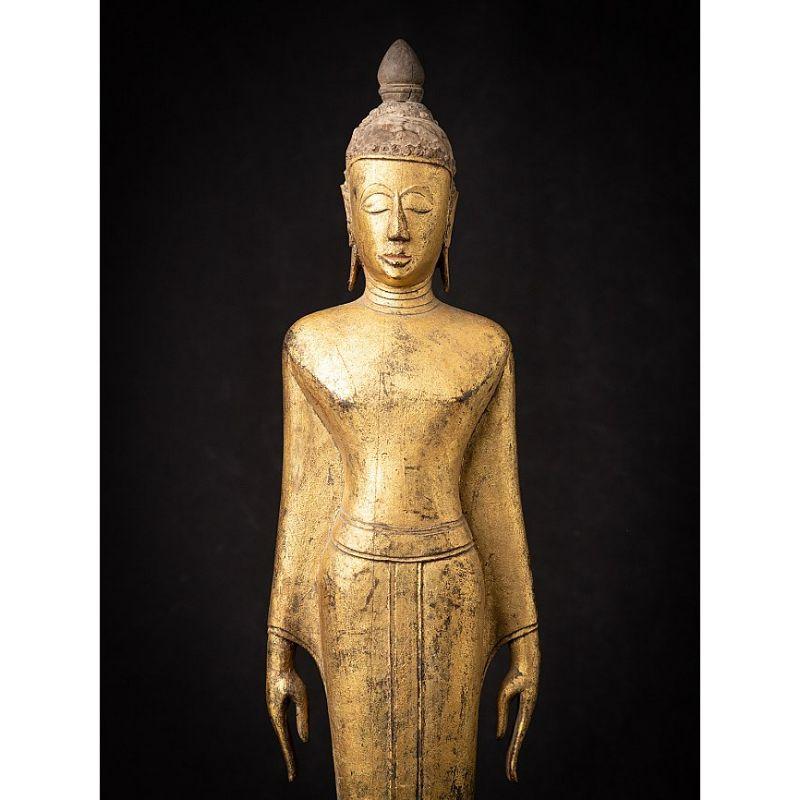 Antique wooden Buddha from Laos from Burma For Sale 3