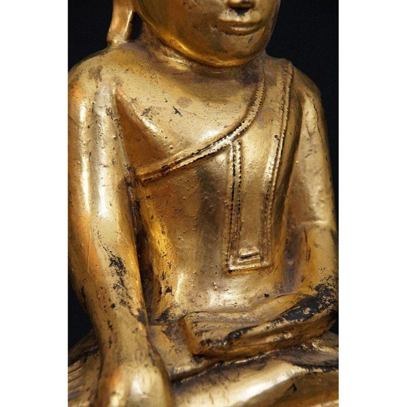 Antique Wooden Buddha Statue from Burma For Sale 6