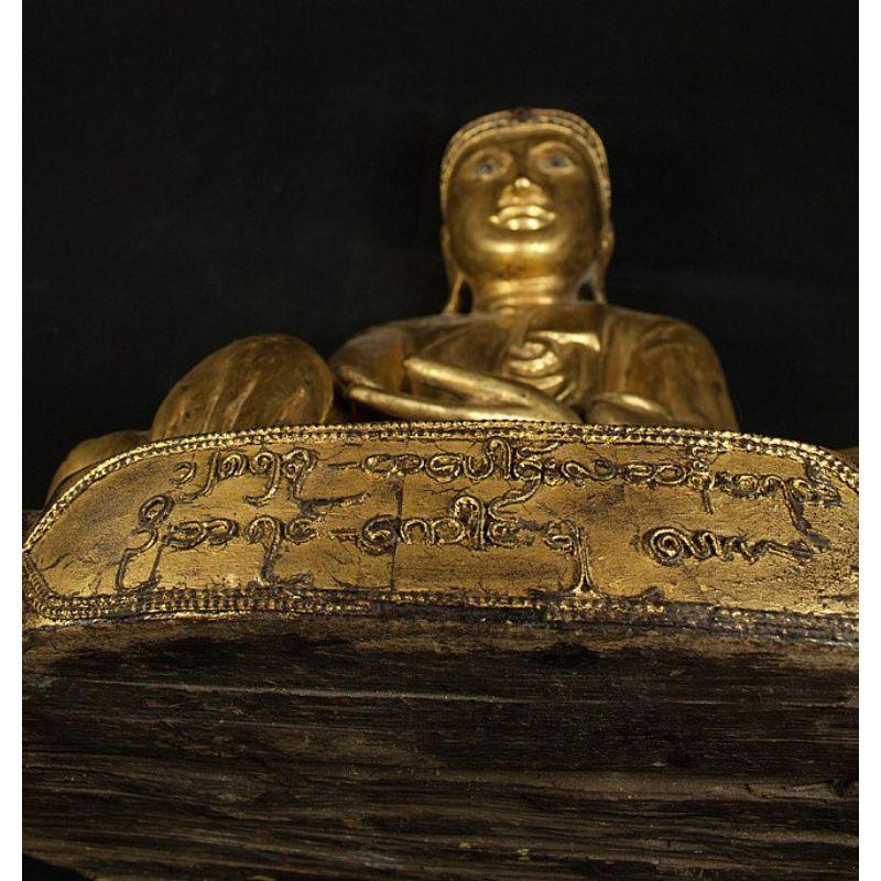 Antique Wooden Buddha Statue from Burma For Sale 8