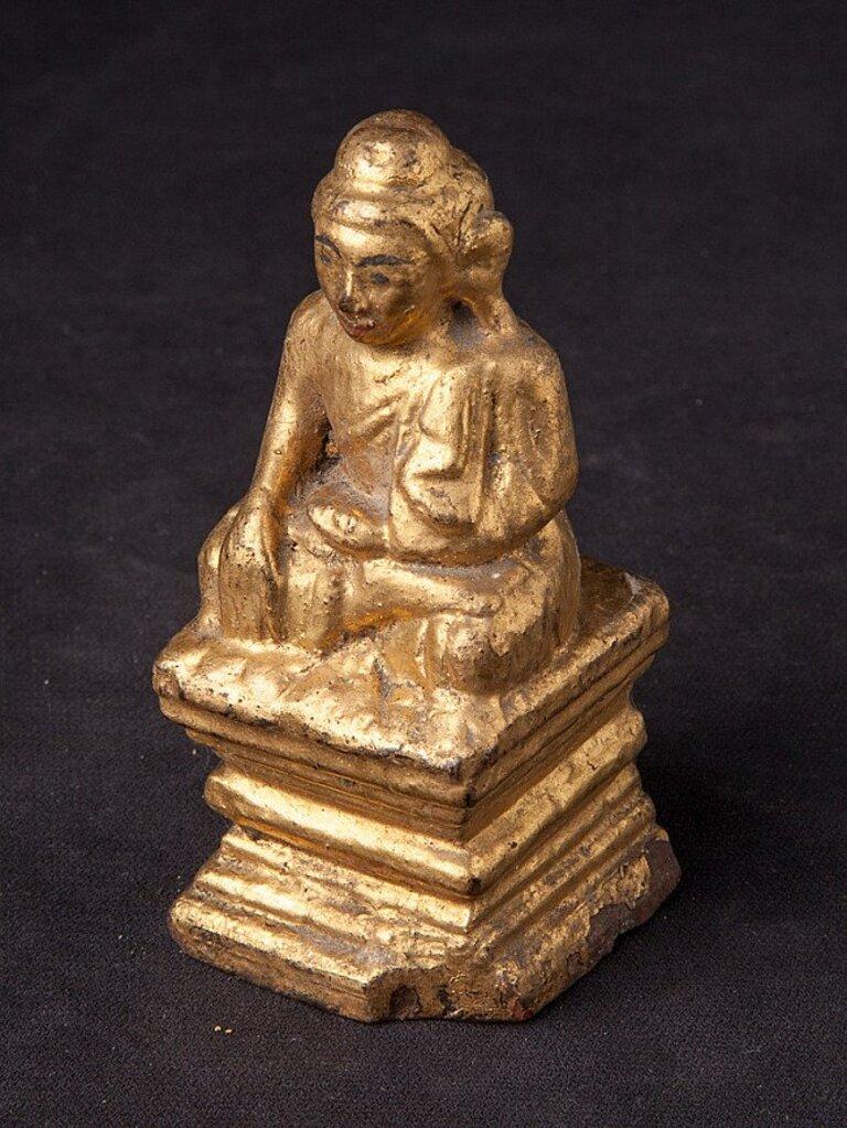 Antique Wooden Buddha Statue from Burma For Sale 8