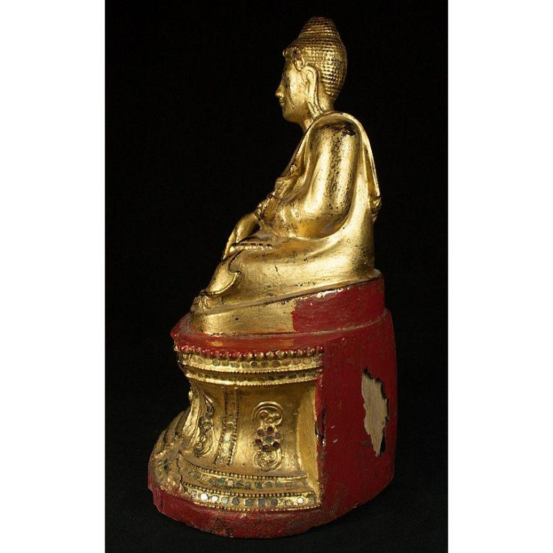 Burmese Antique Wooden Buddha Statue from Burma For Sale
