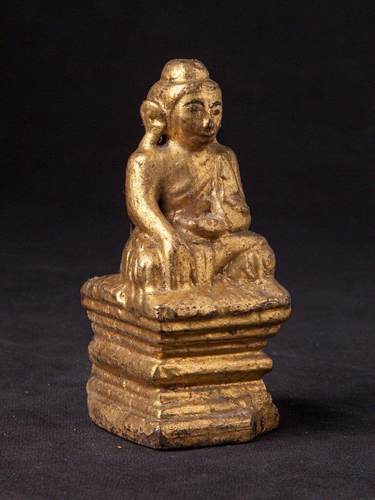 Antique Wooden Buddha Statue from Burma For Sale 1