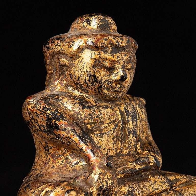 Antique Wooden Buddha Statue from Burma 2