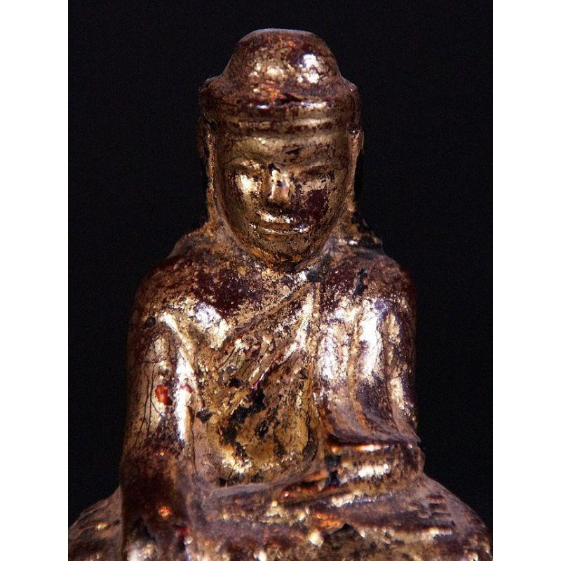 Antique Wooden Buddha Statue from Burma For Sale 3